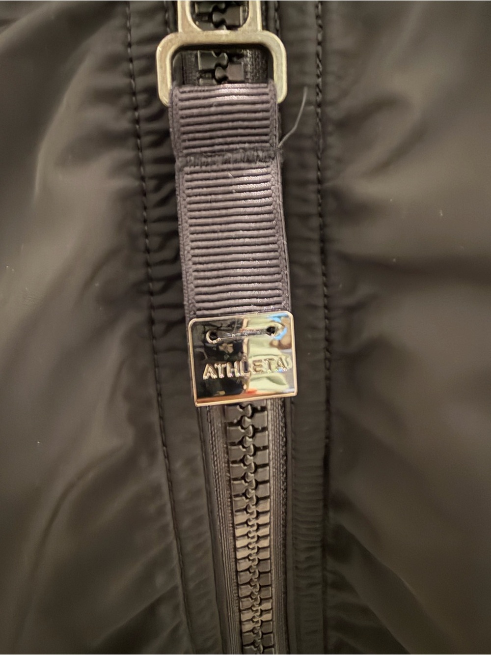 Athleta Point Reyes Bomber Jacket Black Hooded Ruched Oversized 3X - Picture 6 of 9